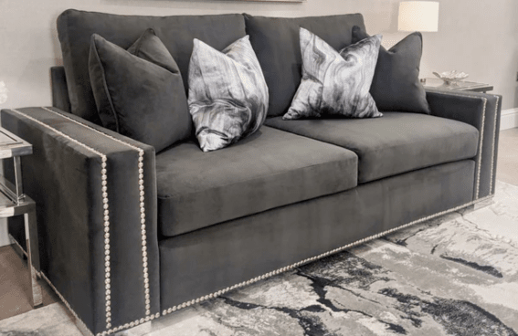 Studded grey deals couch