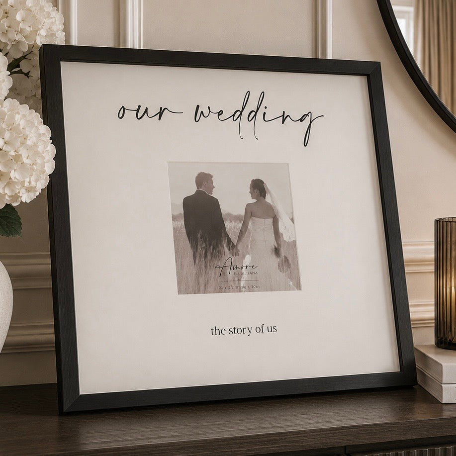 'Our Wedding' Black Photo Frame