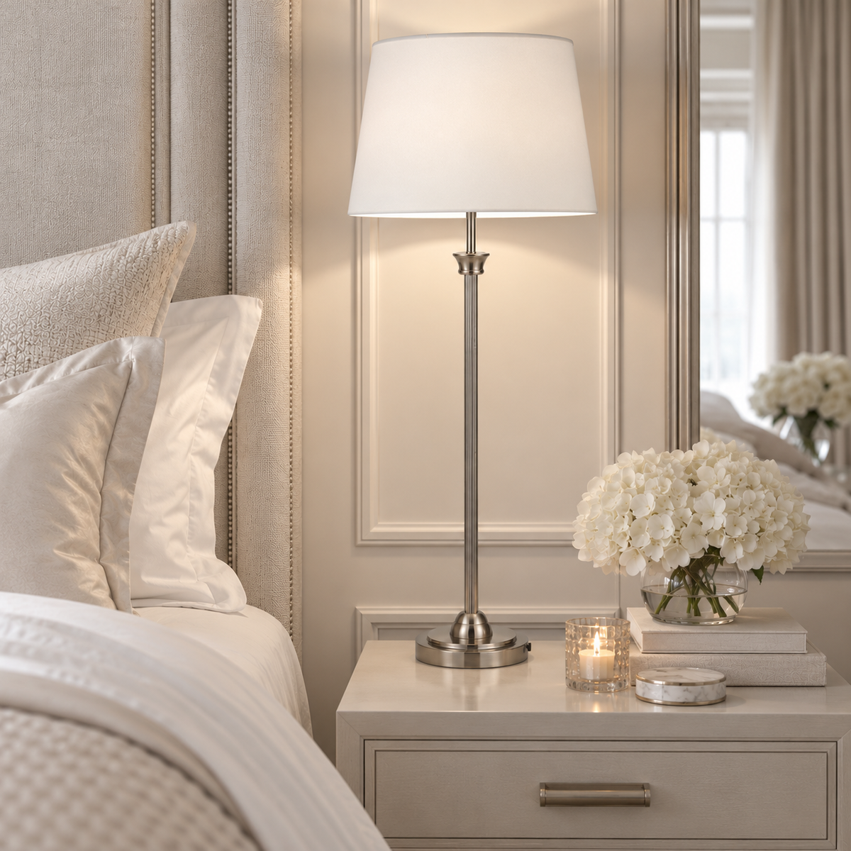 Alto Antique Silver Table Lamp