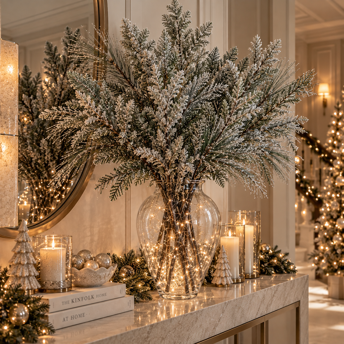 Faux Frosted Fern Single Stem Foliage