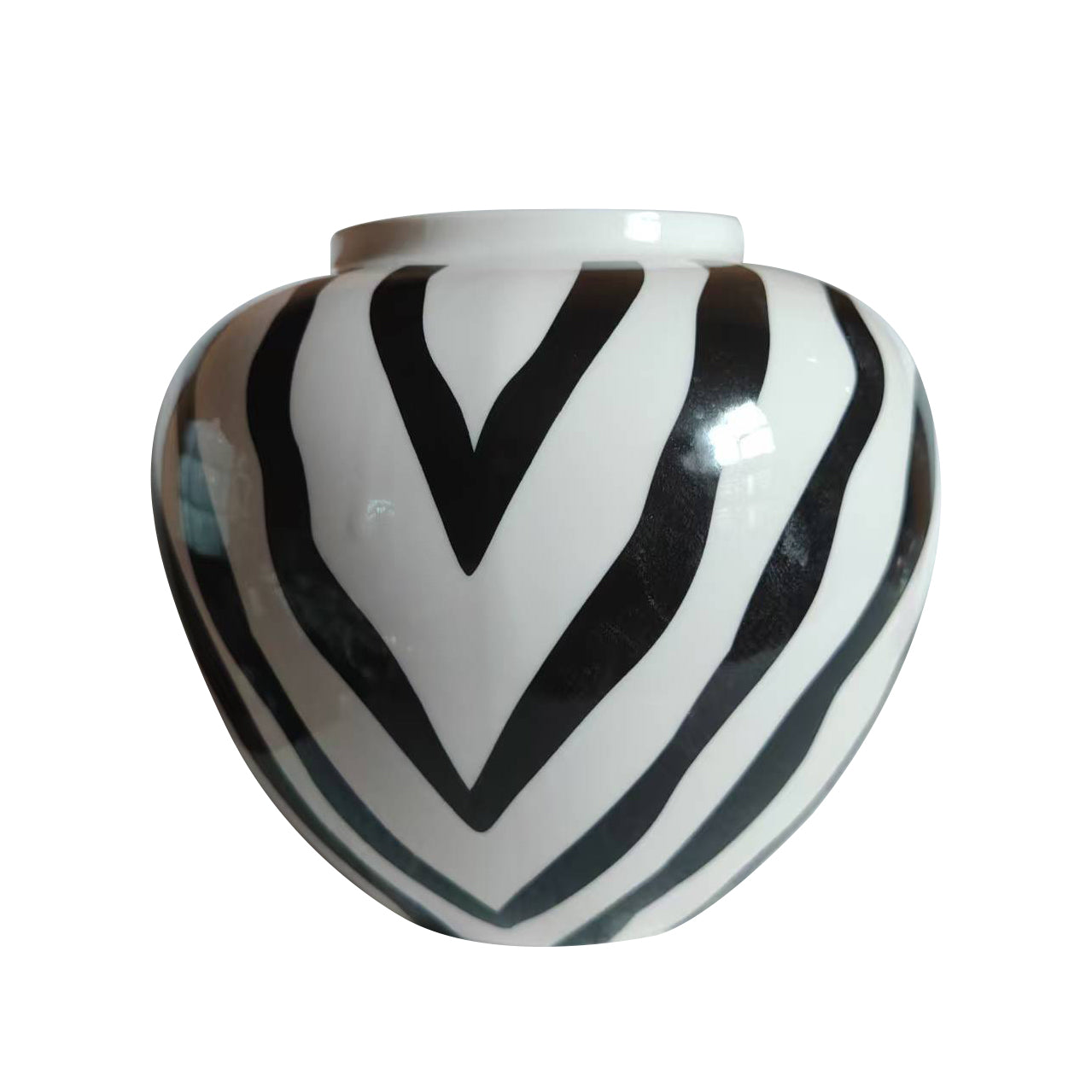 Arden Monochrome Zebra Print Vase