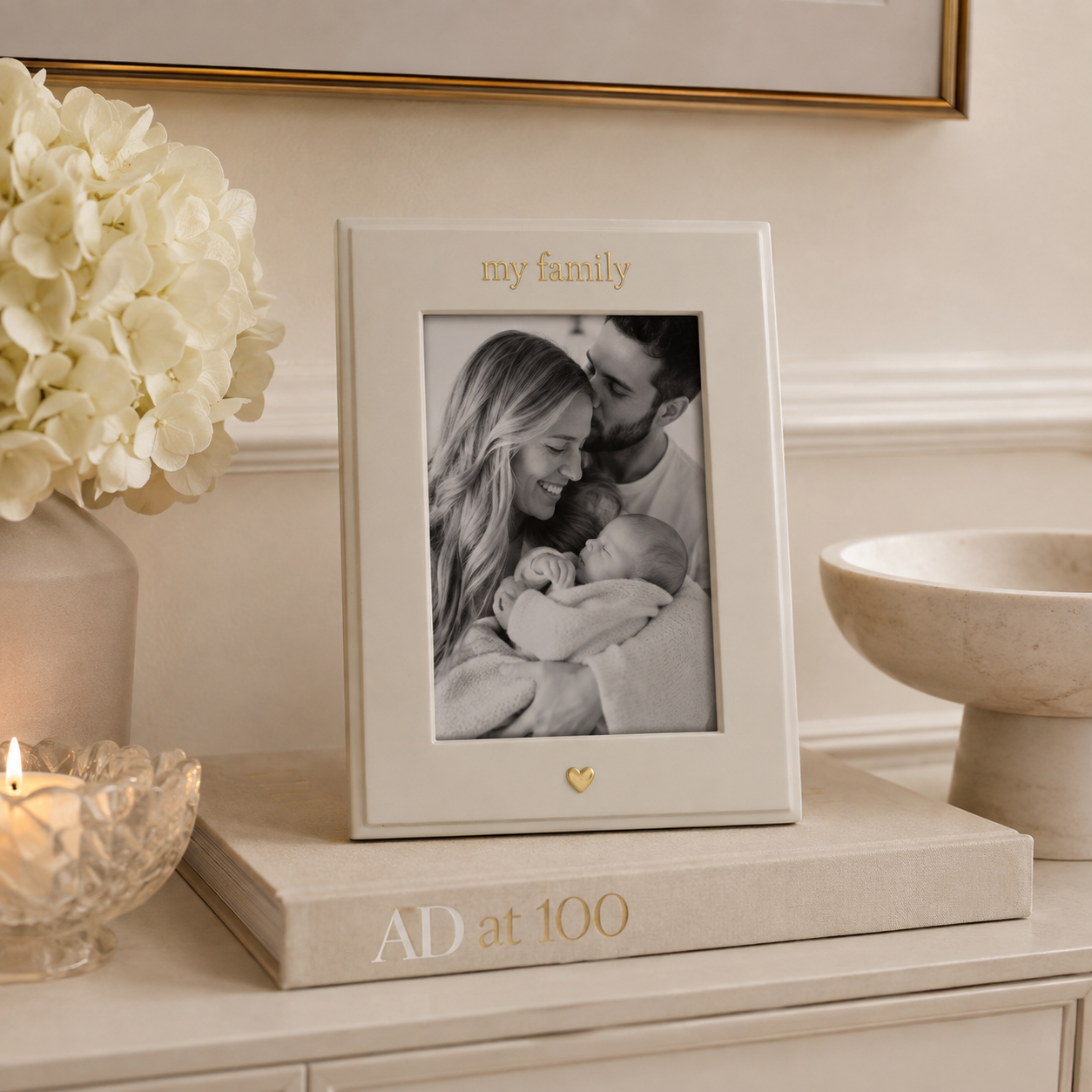 'My Family' Cream & Gold Photo Frame
