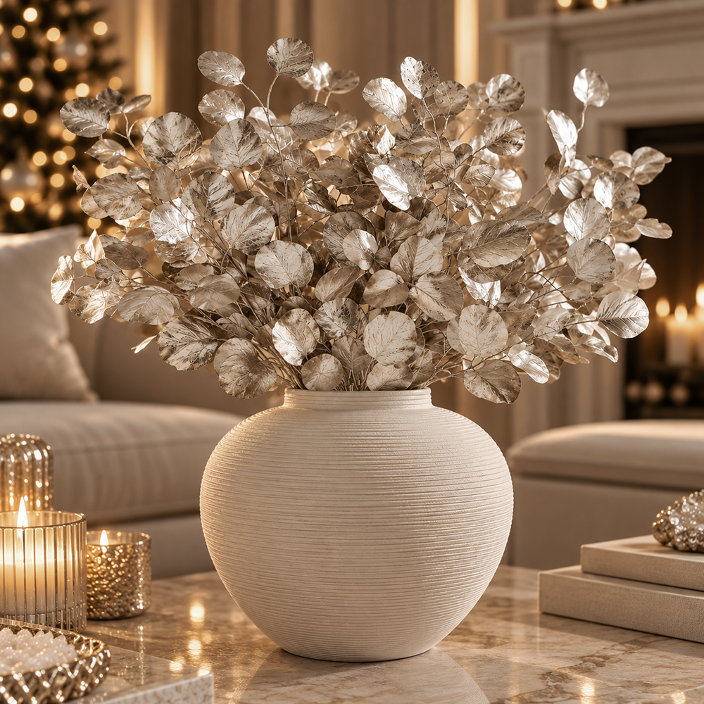 Faux Metallic Silver Honesty Single Stem Floral