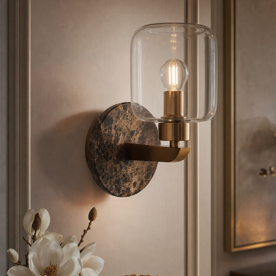 Bonnie Brown Marble & Glass Wall Light