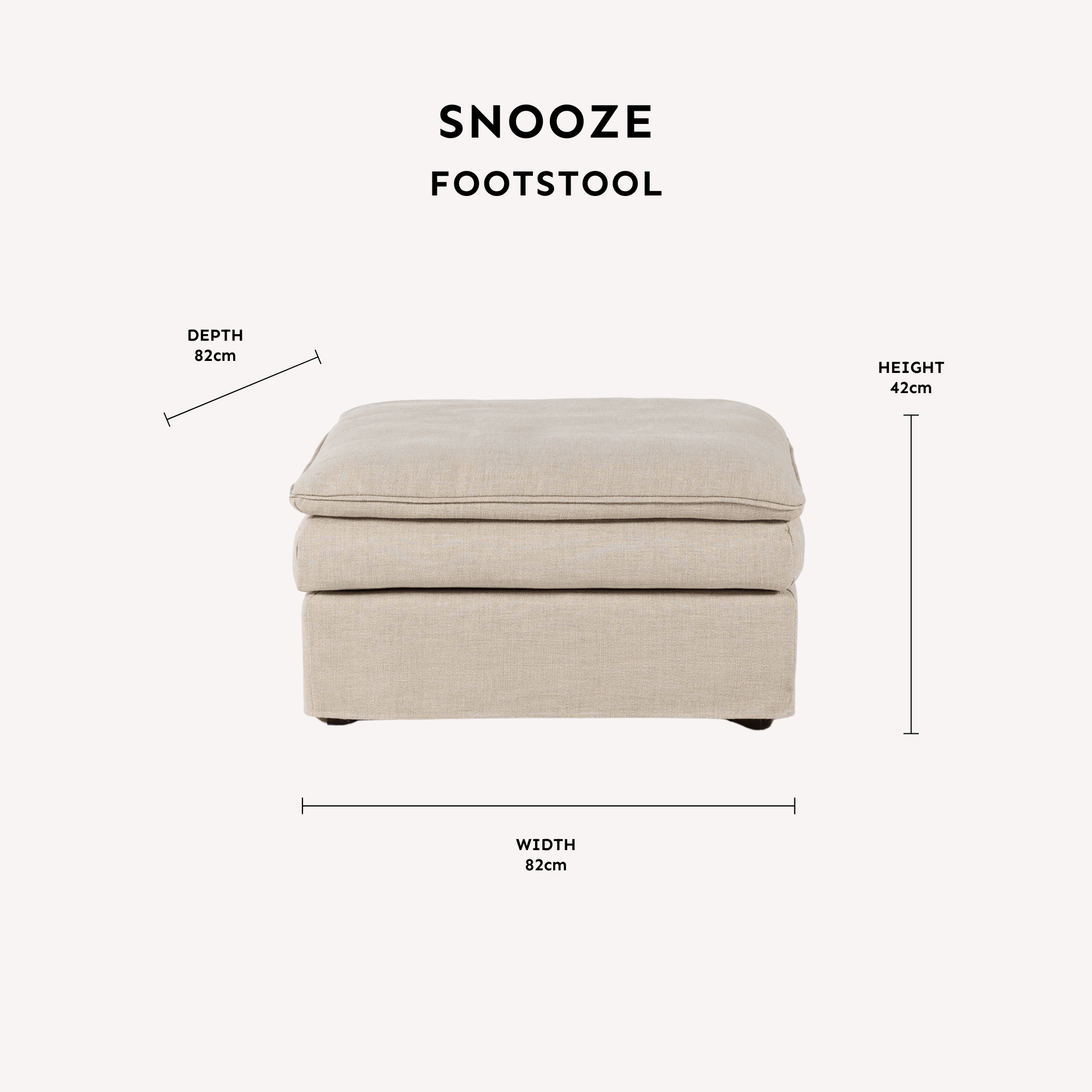 Snooze Sand Textured Squashy Footstool dimensions