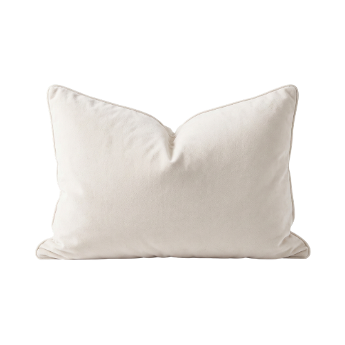 Juniper Cream Velvet Feather Filled Cushion - 30x50cm