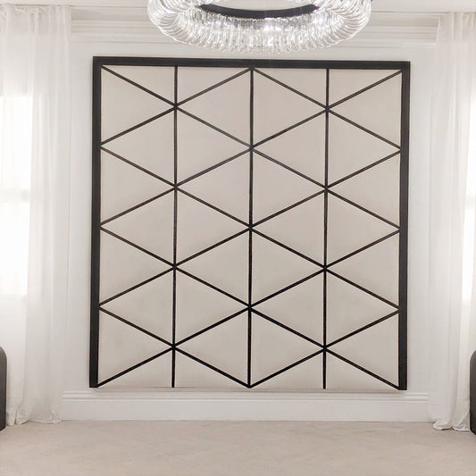 Vienna Cream & Black Premium Geometric Headboard