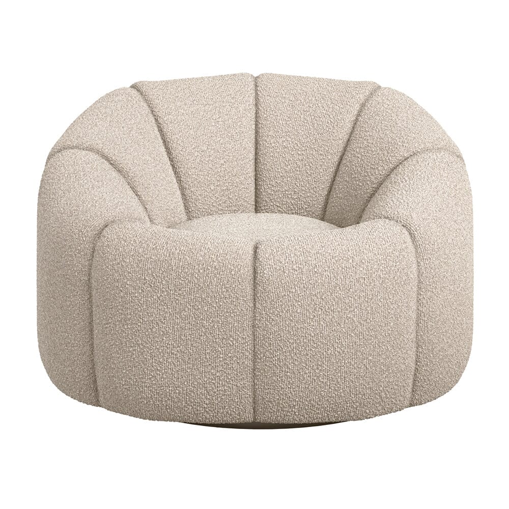 Abella Beige Textured Fabric Swivel Chair Furniture