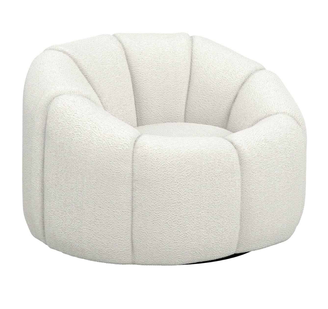 Abella Ivory Textured Fabric Swivel Chair Furniture