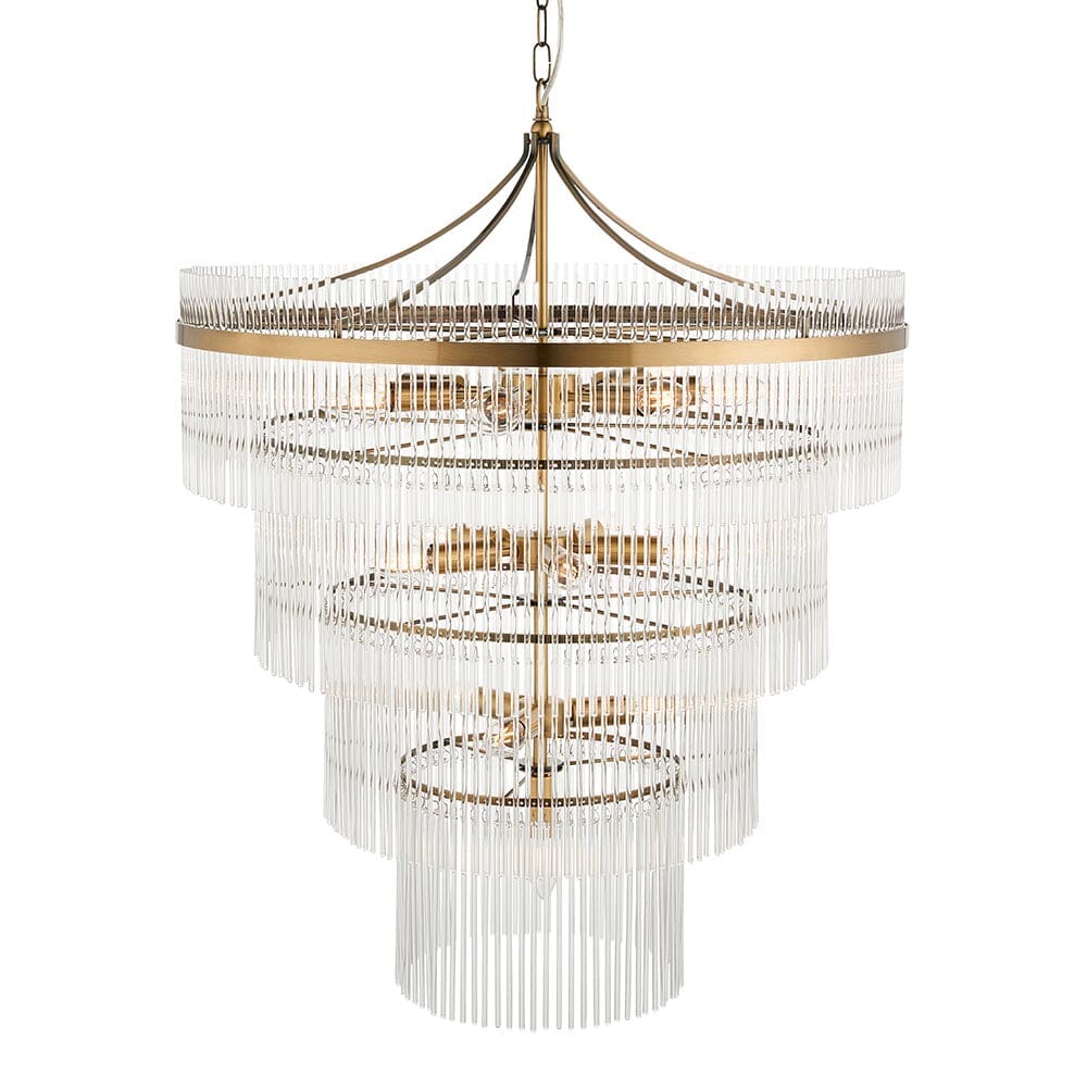 Abella Large Light Gold 16 Light Tiered Pendant Ceiling Light Lighting