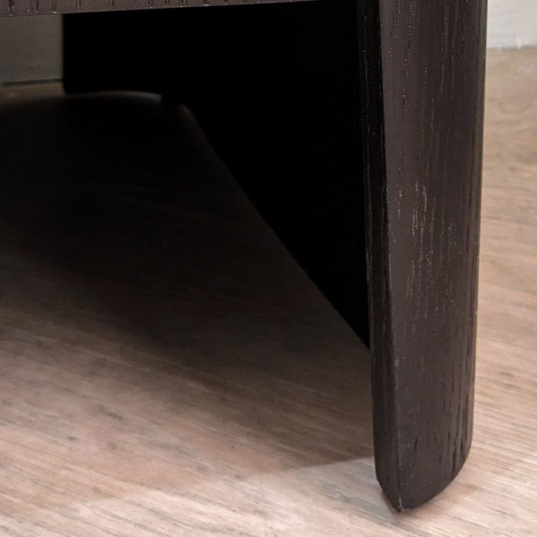 Adalynn Black Wooden 2 Drawer Bedside Table with Faux Marble Top Furniture