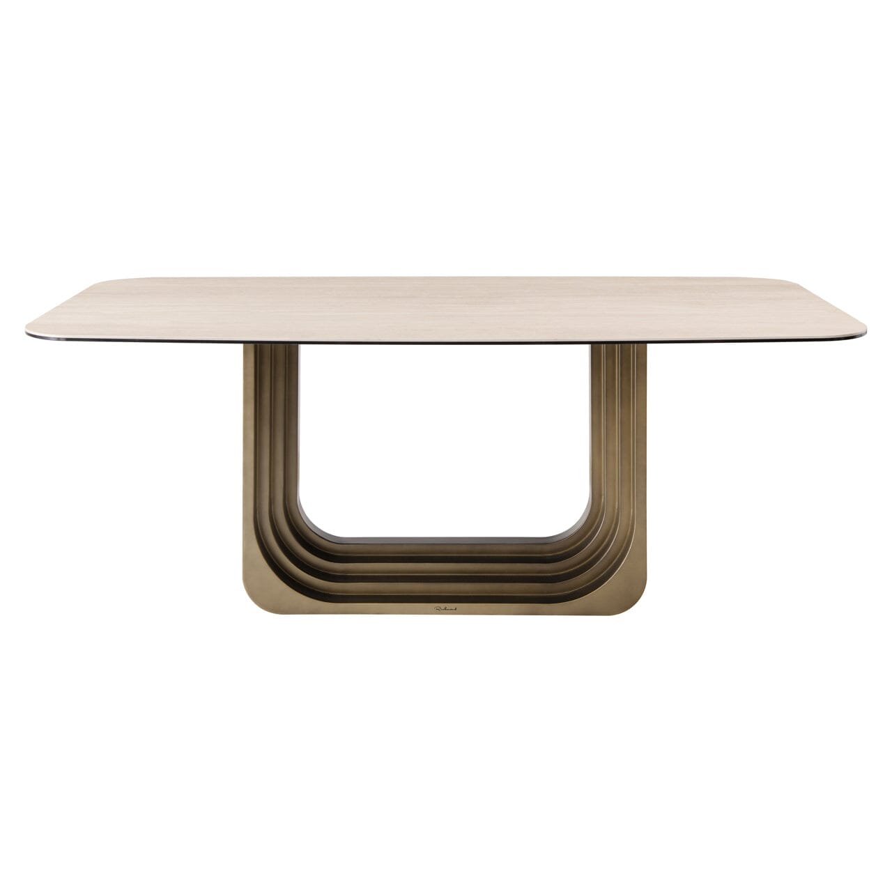 Addie Ligtht Gold Dining Table with Ceramic Top Furniture
