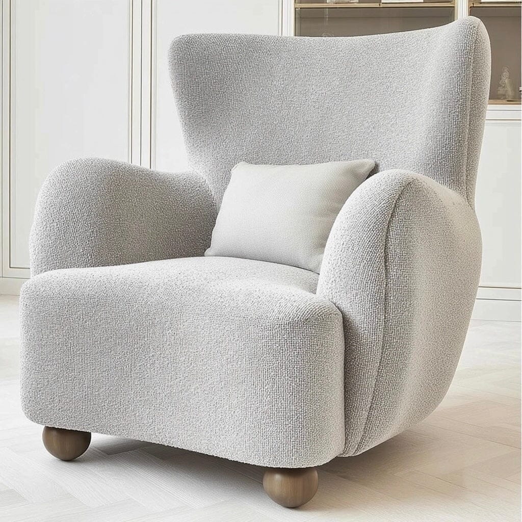Addison Grey Boucle Textured Armchair Furniture