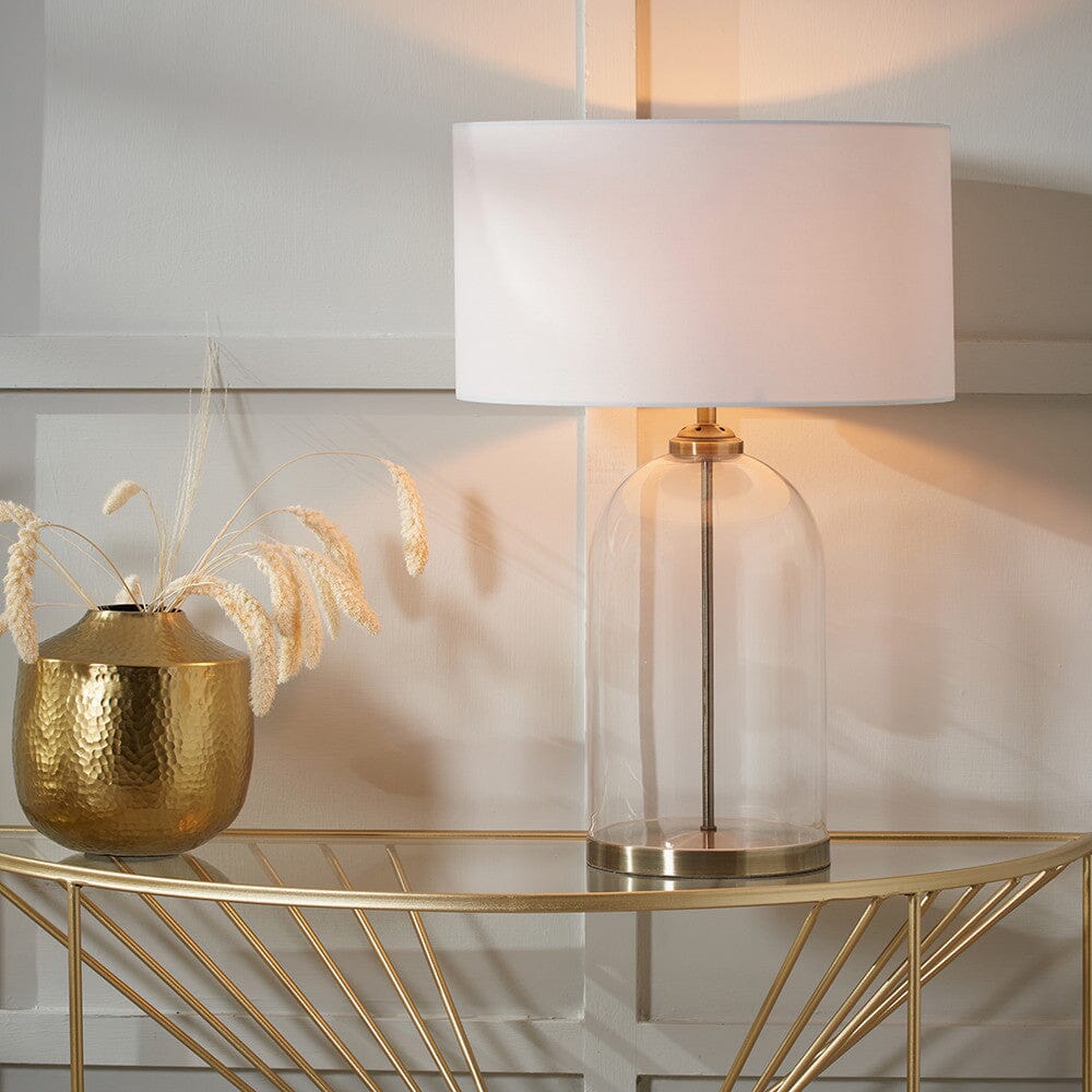 Adella Large Antique Brass & Gold Table Lamp Lighting