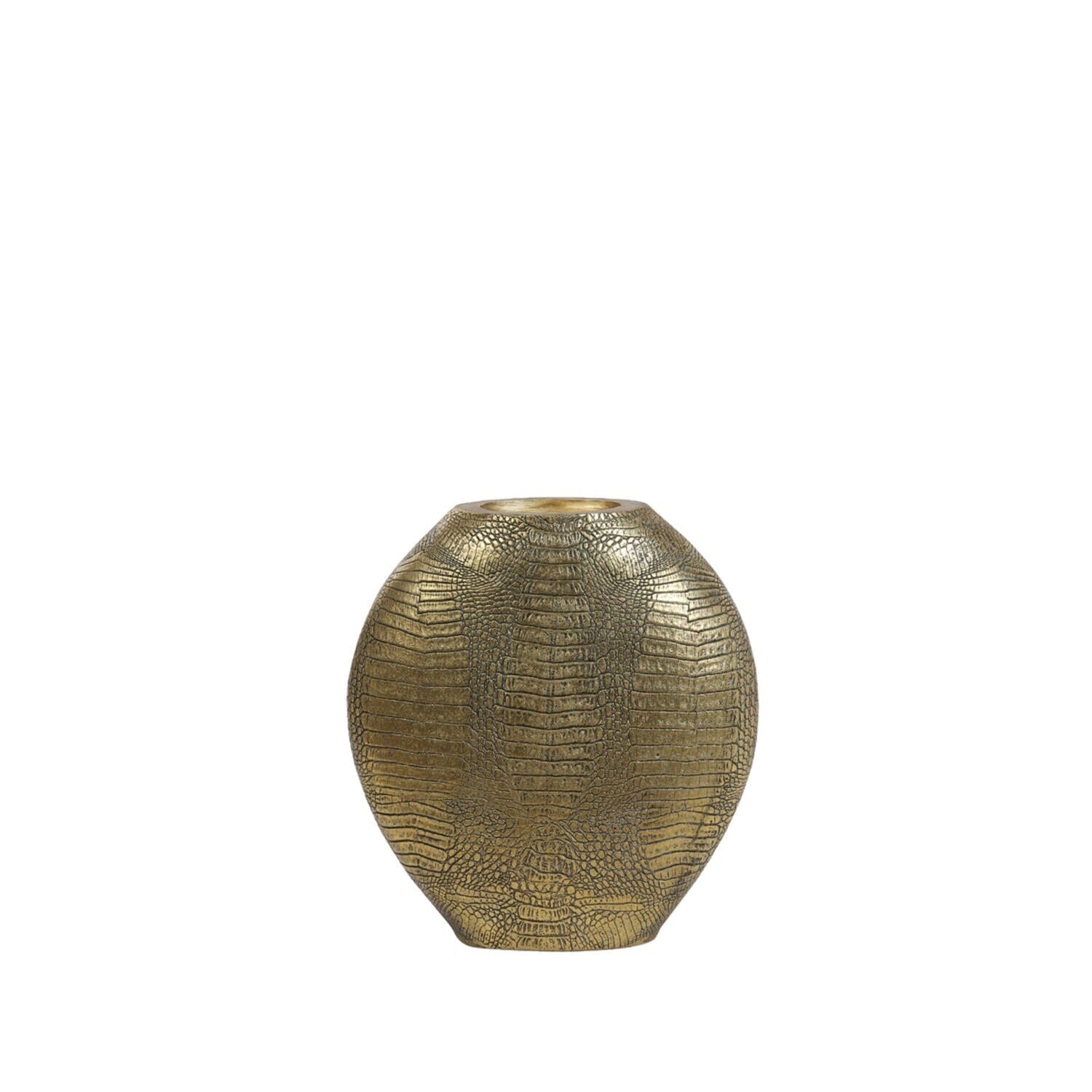 Adeta Crocodile Print Gold Statement Vase Accessories