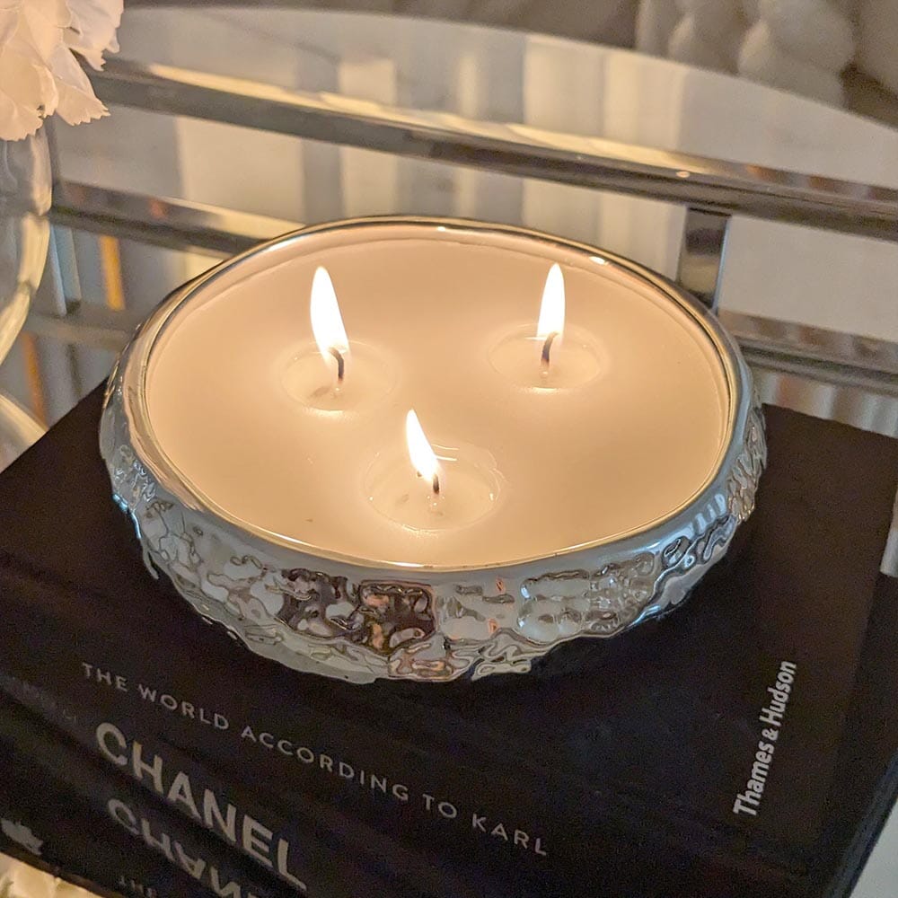 Aeolian 3 Wick Silver Candle Fragrance