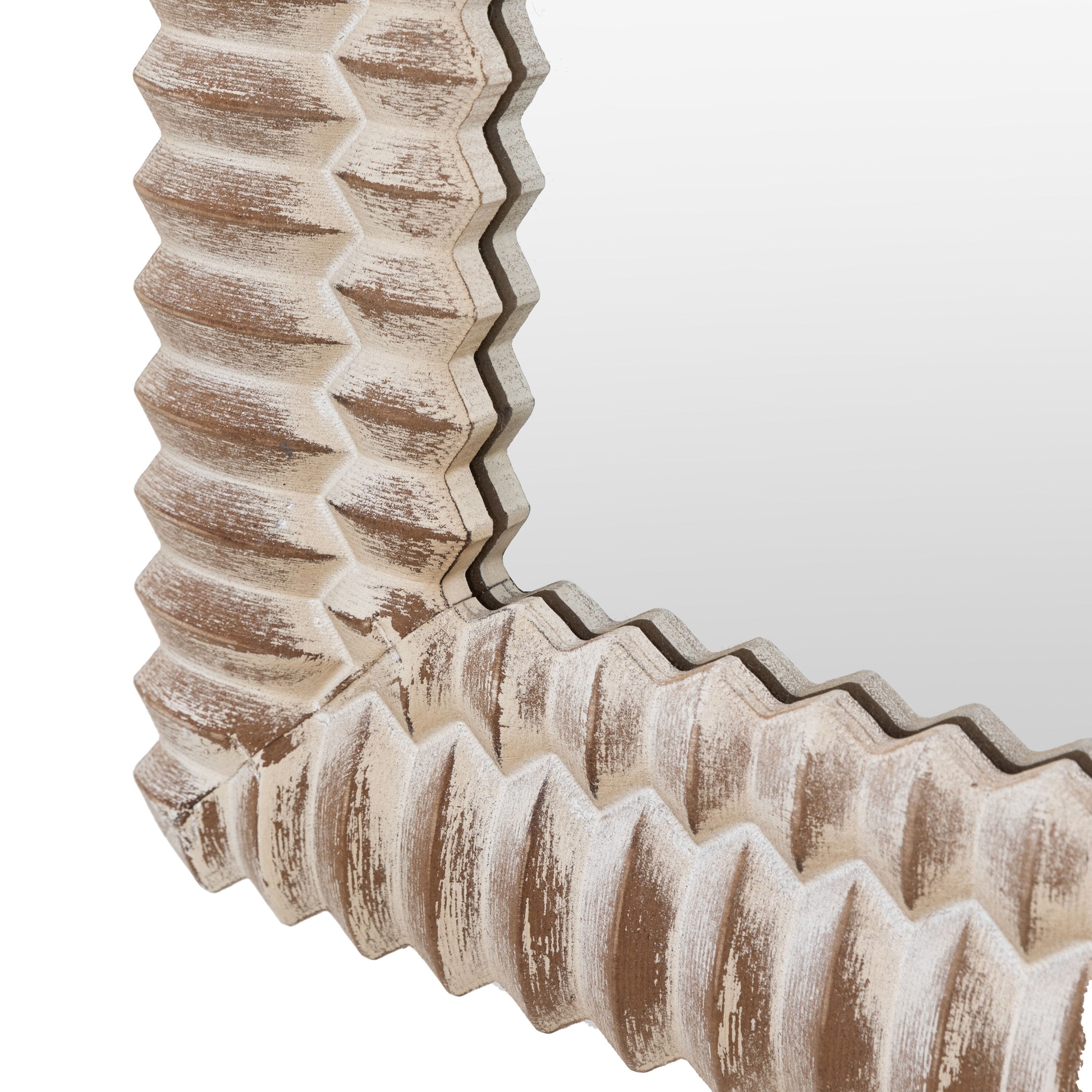 Agara Arched Overmantle White Wash Distressed Textured Mirror Accessories