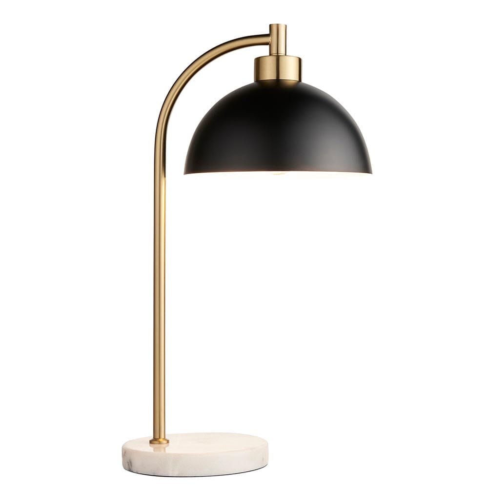 Aimee Black & Gold Task Table Lamp with Marble Base Lighting