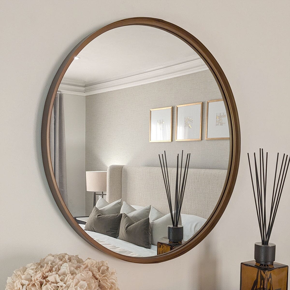 Akira Bronze Round Wall Mirror Accessories