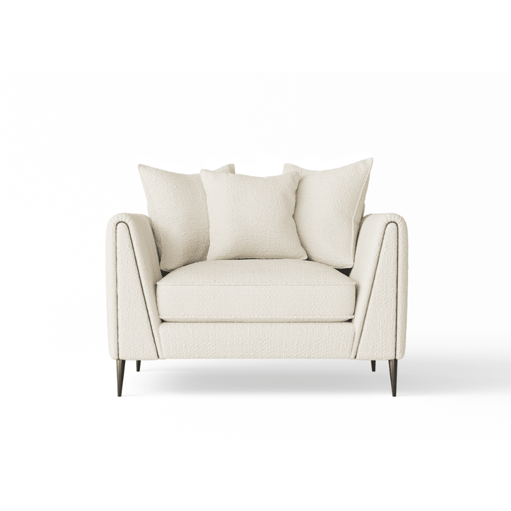 Alaina Cloud Bouclé Sofa Range with Black Legs Sofa
