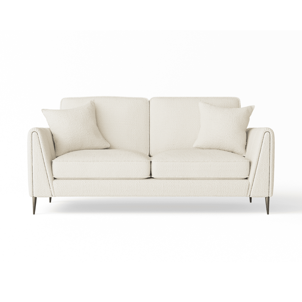 Alaina Cloud Bouclé Sofa Range with Black Legs Sofa Standard 2 Seater Sofa
