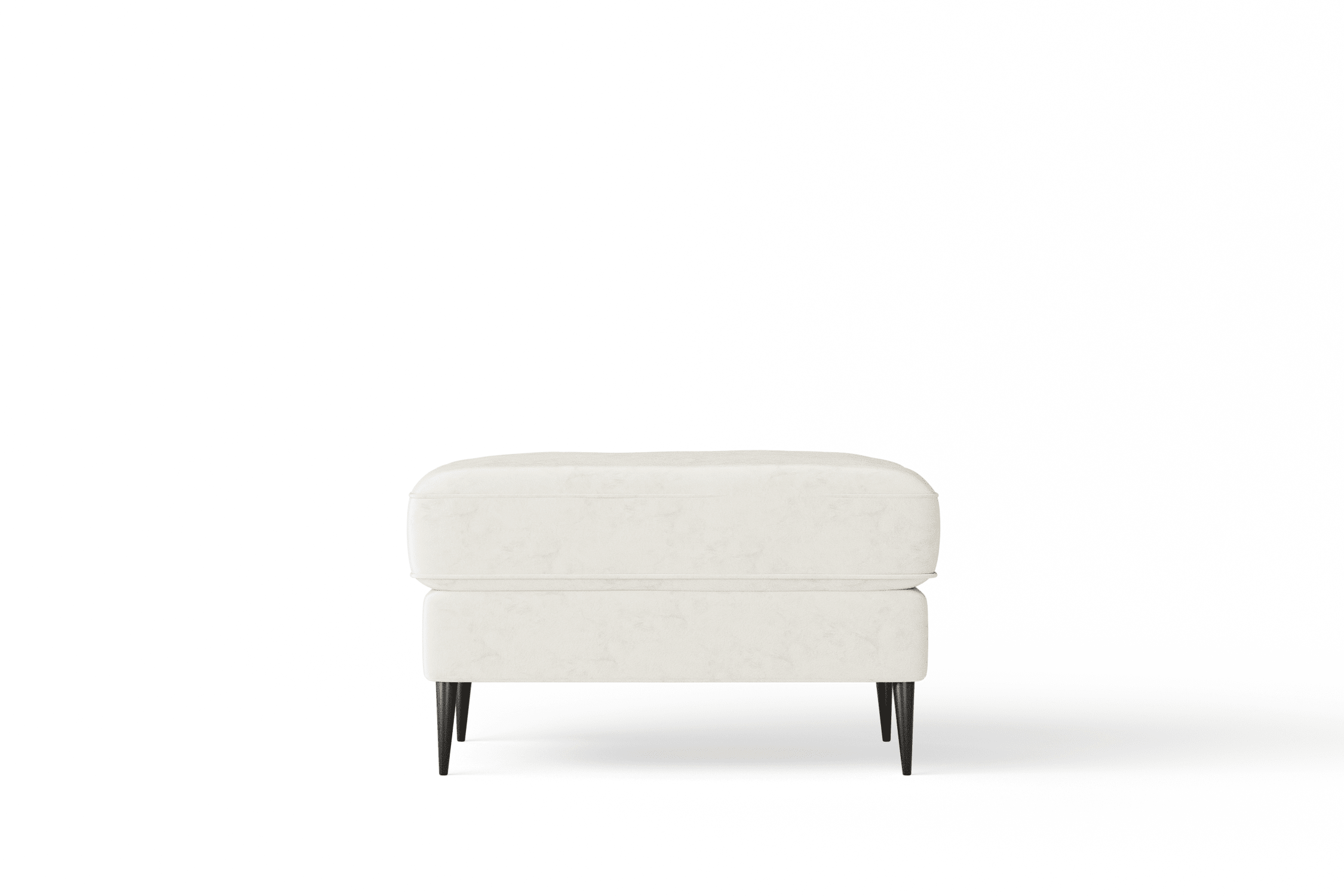 Alaina Cream Velvet Footstool with Black Legs Sofa