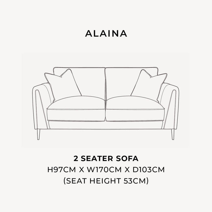Alaina Soft White Bouclé Sofa Range MTO Sofa 2 Seater 