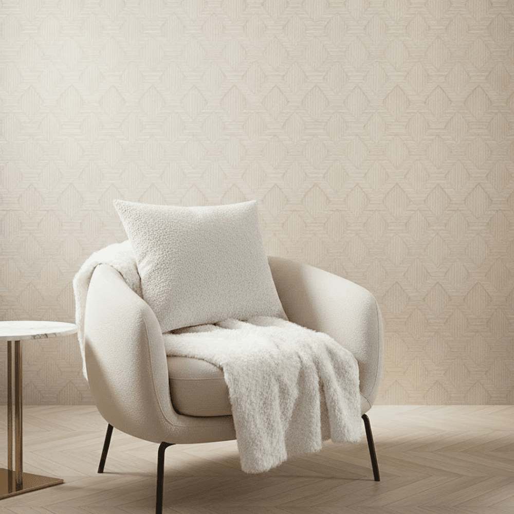 Alaric Taupe Diamond Print Wallpaper Home Improvement