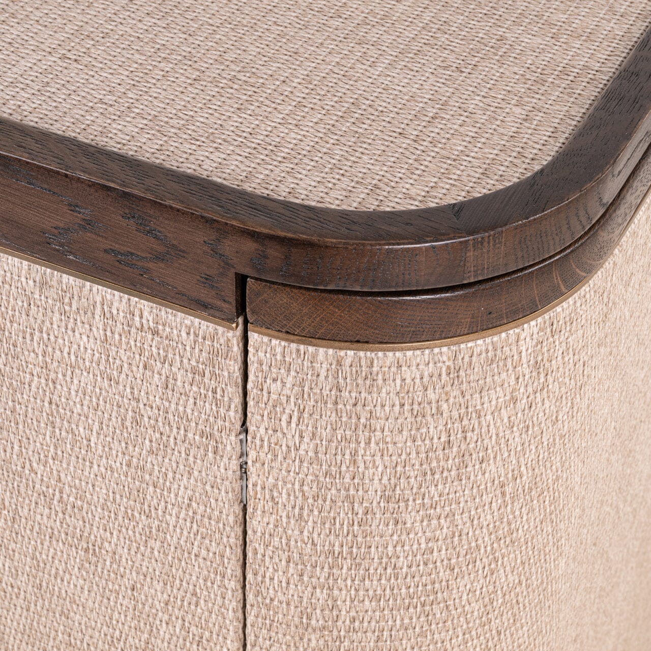 Alexandra Luxury Linen & Dark Brown Oak 4 Door Sideboard Furniture