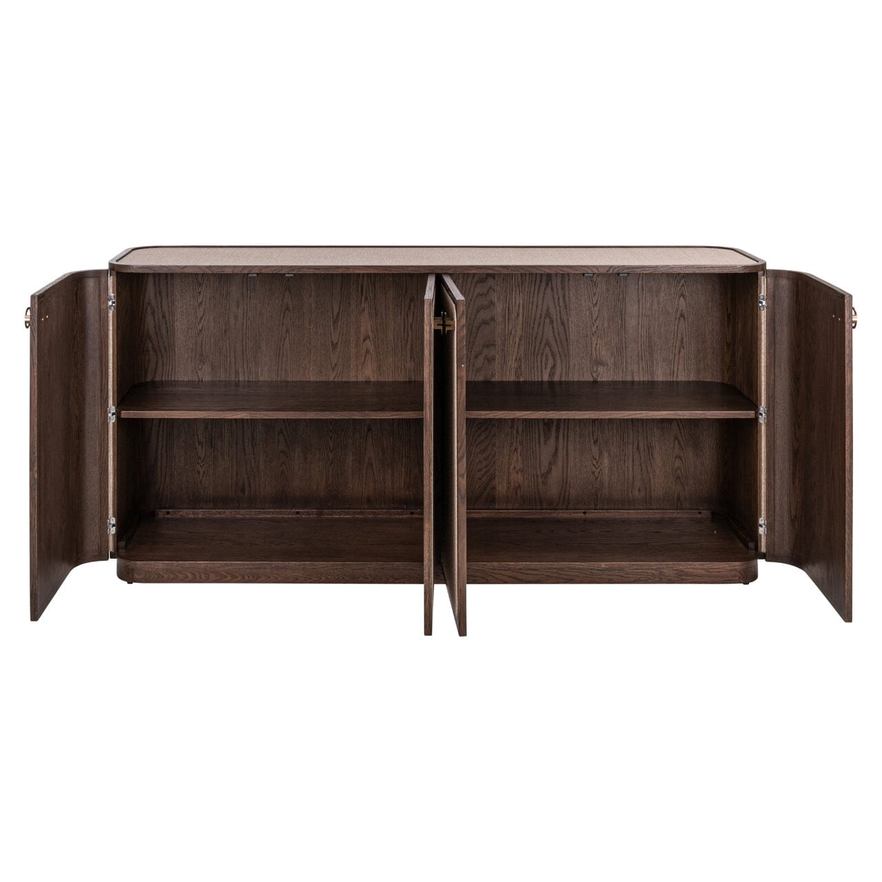 Alexandra Luxury Linen & Dark Brown Oak 4 Door Sideboard Furniture
