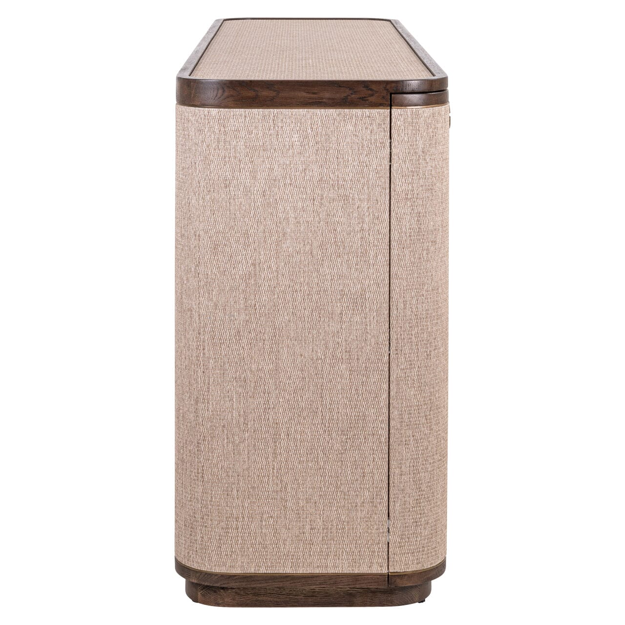 Alexandra Luxury Linen & Dark Brown Oak 4 Door Sideboard Furniture