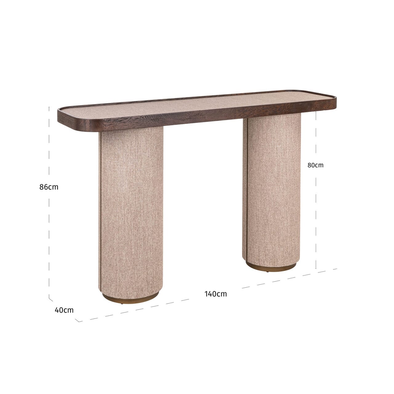 Alexandra Luxury Linen & Dark Brown Oak Console Table Furniture