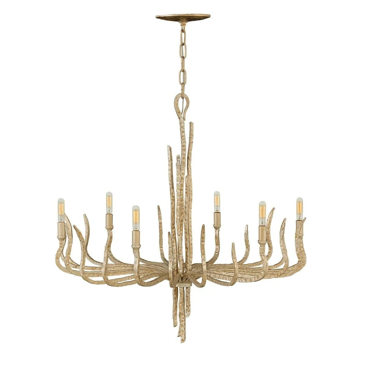 Alicia Champagne Gold Large Statement 6 Light Pendant Ceiling Light Lighting