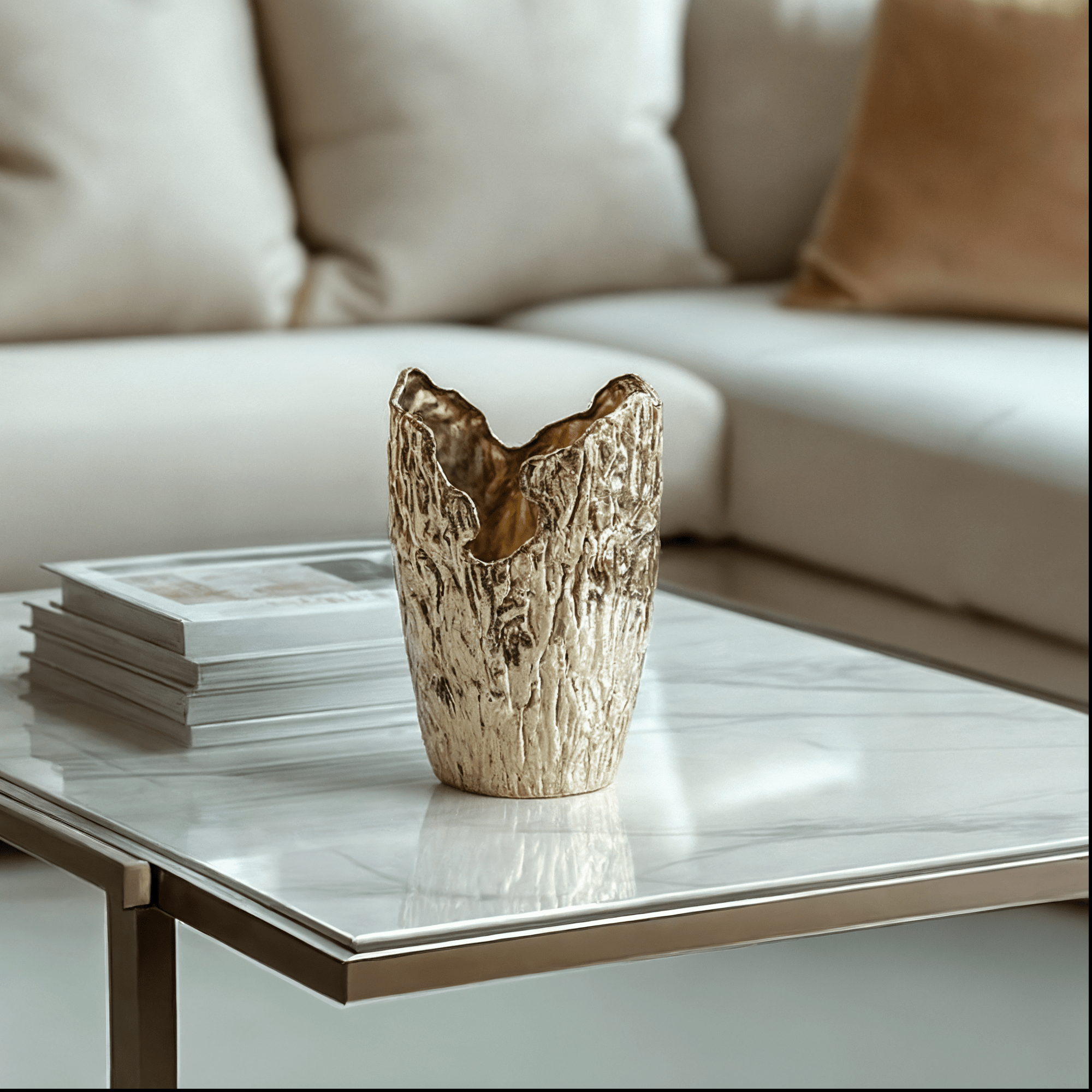 Alira Gold Abstract Decorative Vase Accessories