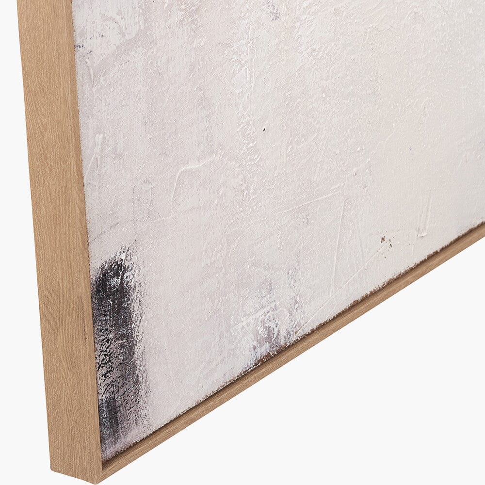 Alisona Neutral & Grey Textured Abstract Canvas with Natural Frame Accessories