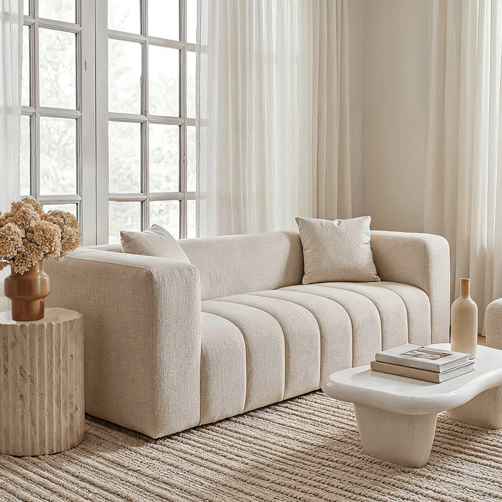 Allegra Oyster Textured 3 Seater Sofa Sofa