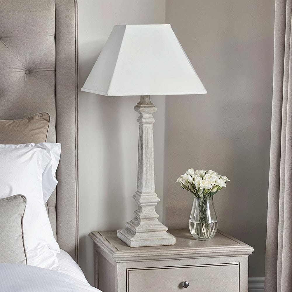 Alnwick Wooden Table Lamp with Neutral Shade – Rowen Homes