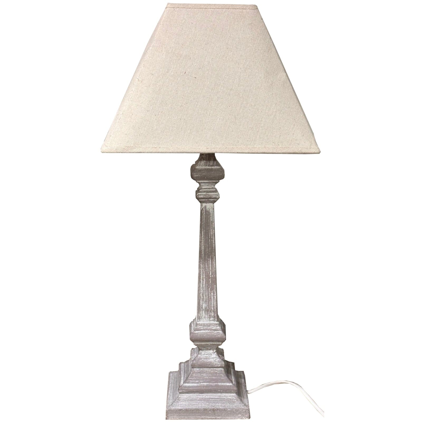Alnwick Wooden Table Lamp with Neutral Shade Lighting