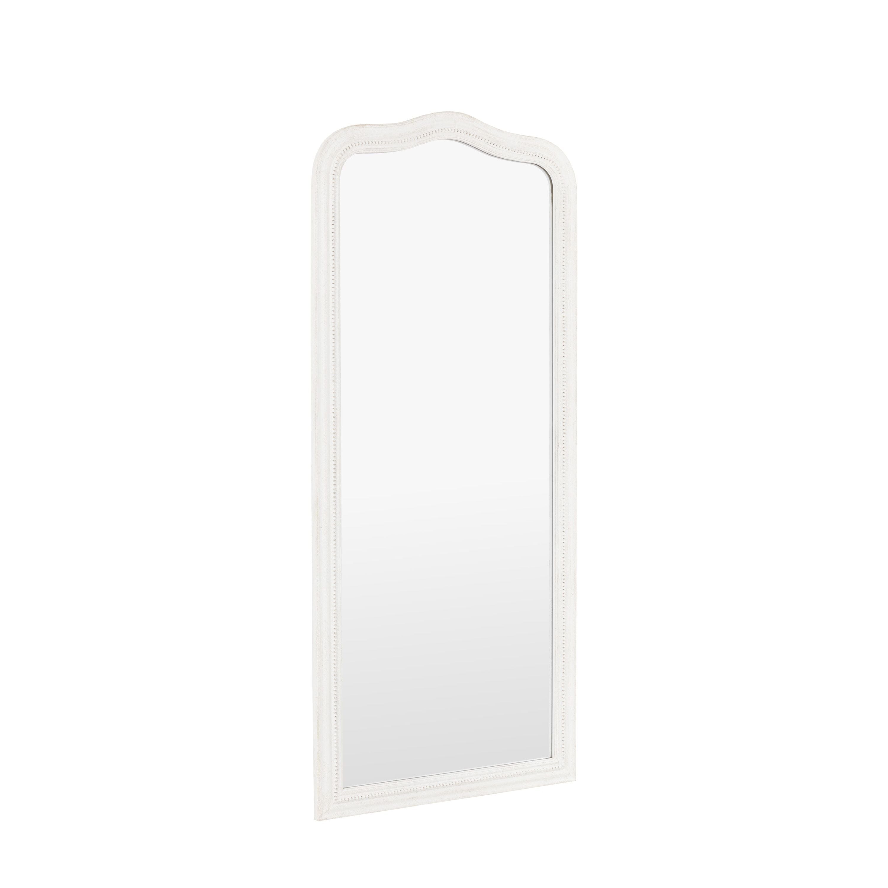 Alpar White Wooden Arch Leaner Mirror Accessories