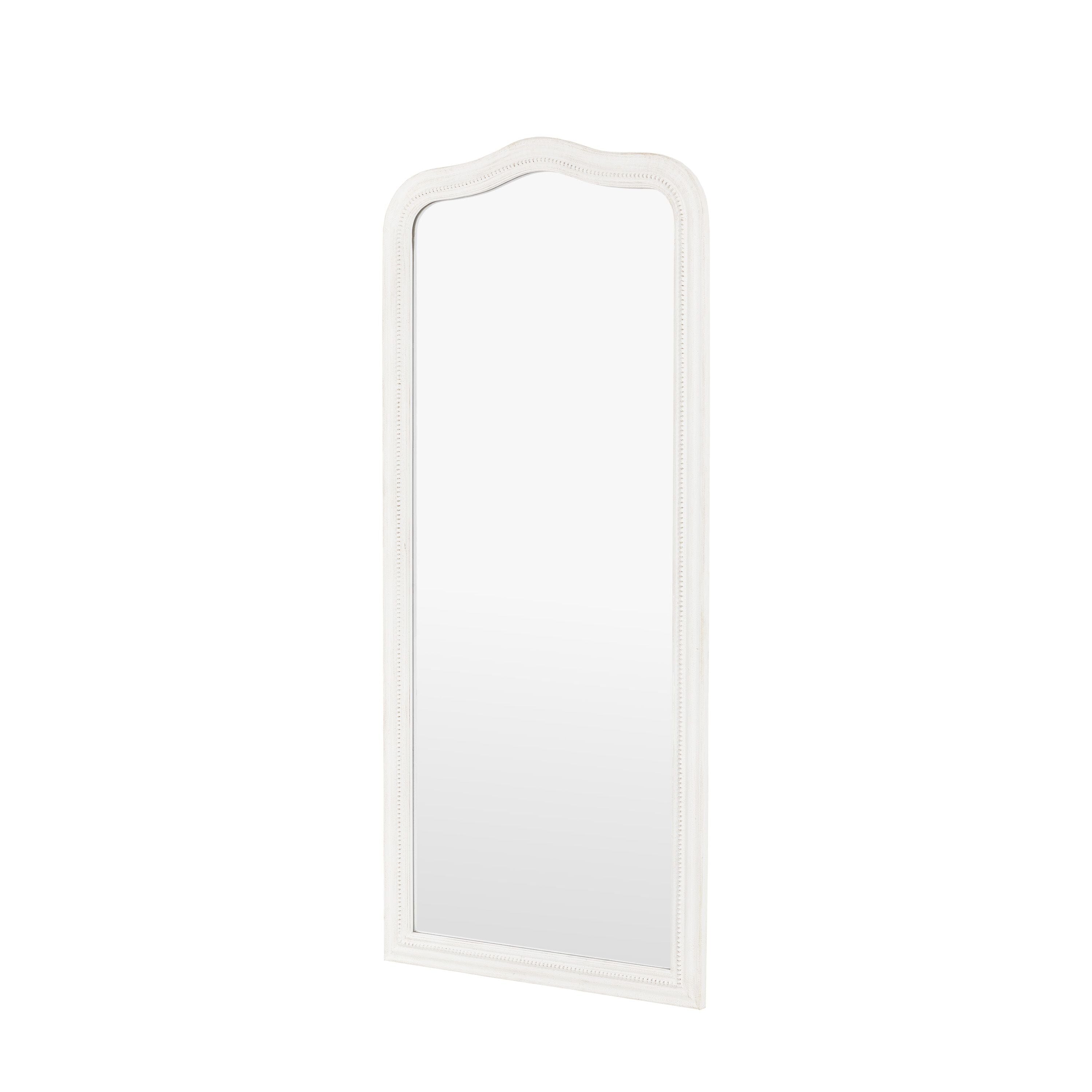 Alpar White Wooden Arch Leaner Mirror Accessories