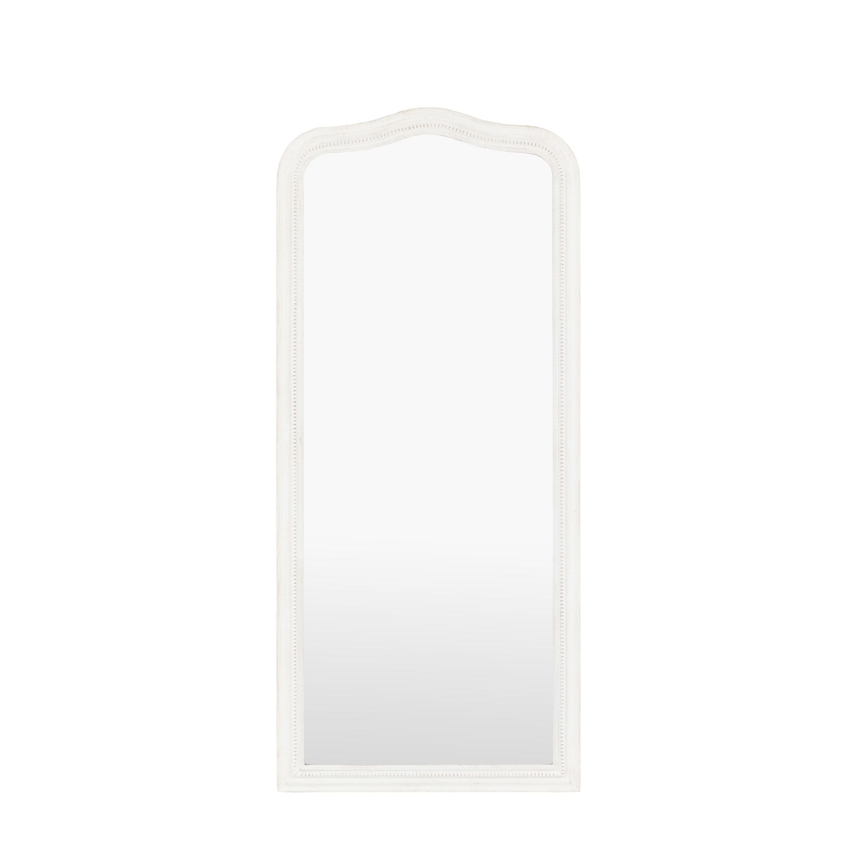 Alpar White Wooden Arch Leaner Mirror Accessories