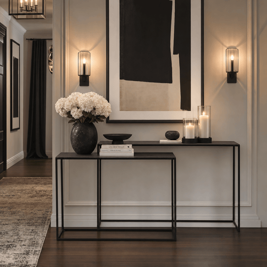 Alta Black Metal Nesting Console Tables - Set of 2 Furniture