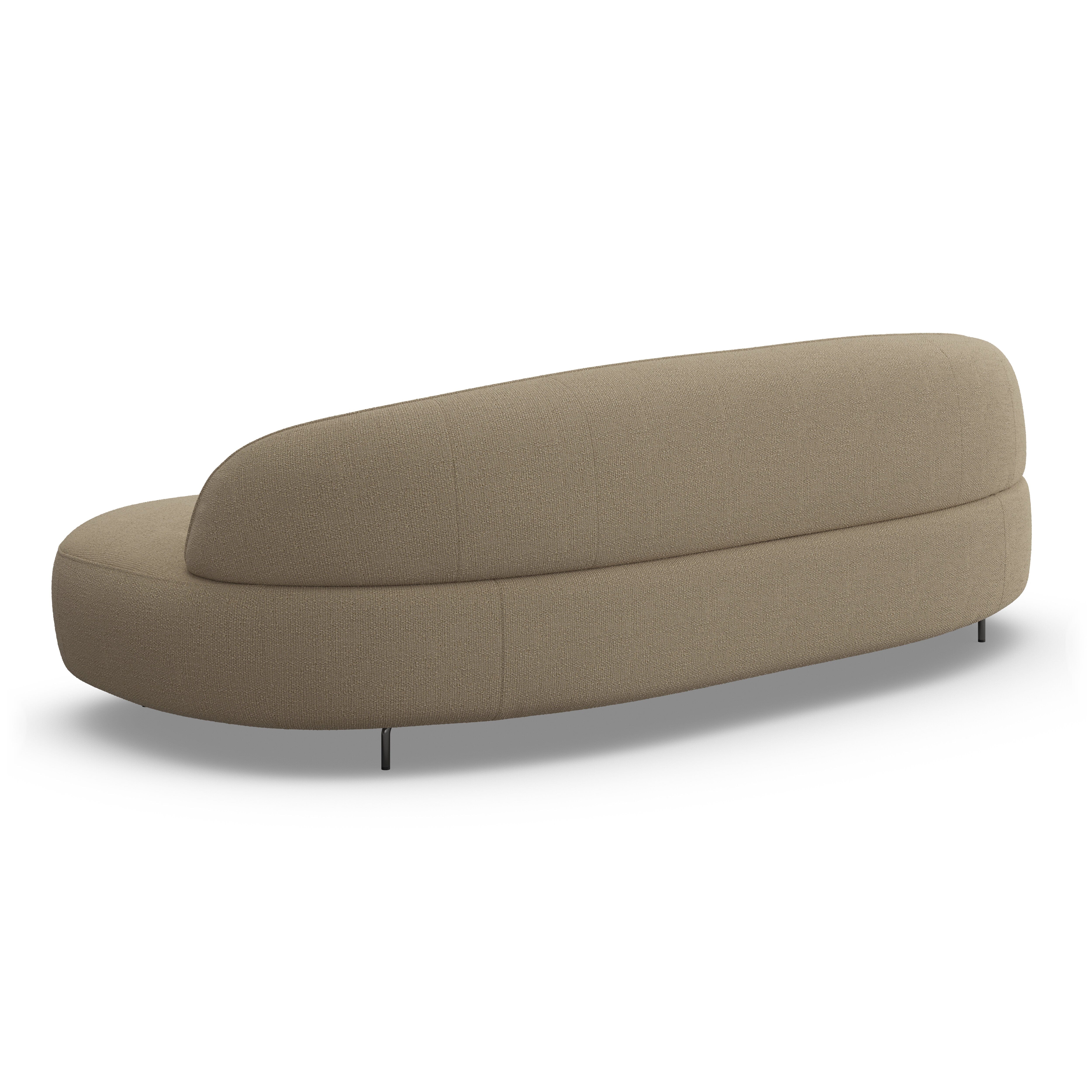 Alva Taupe Curved 3 Seater Sofa Sofa