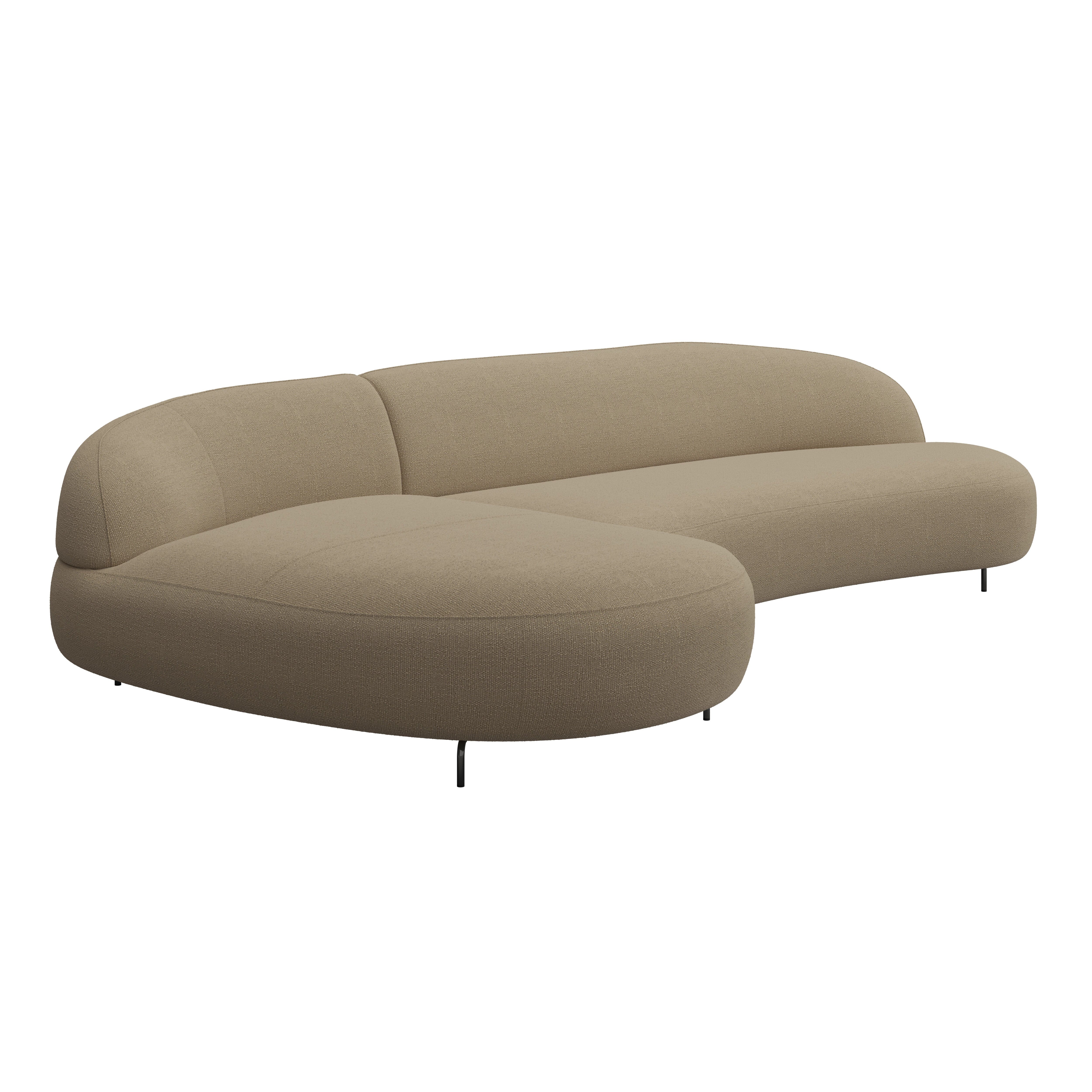 Alva Taupe Curved Left Hand Facing Chaise End Sofa Sofa