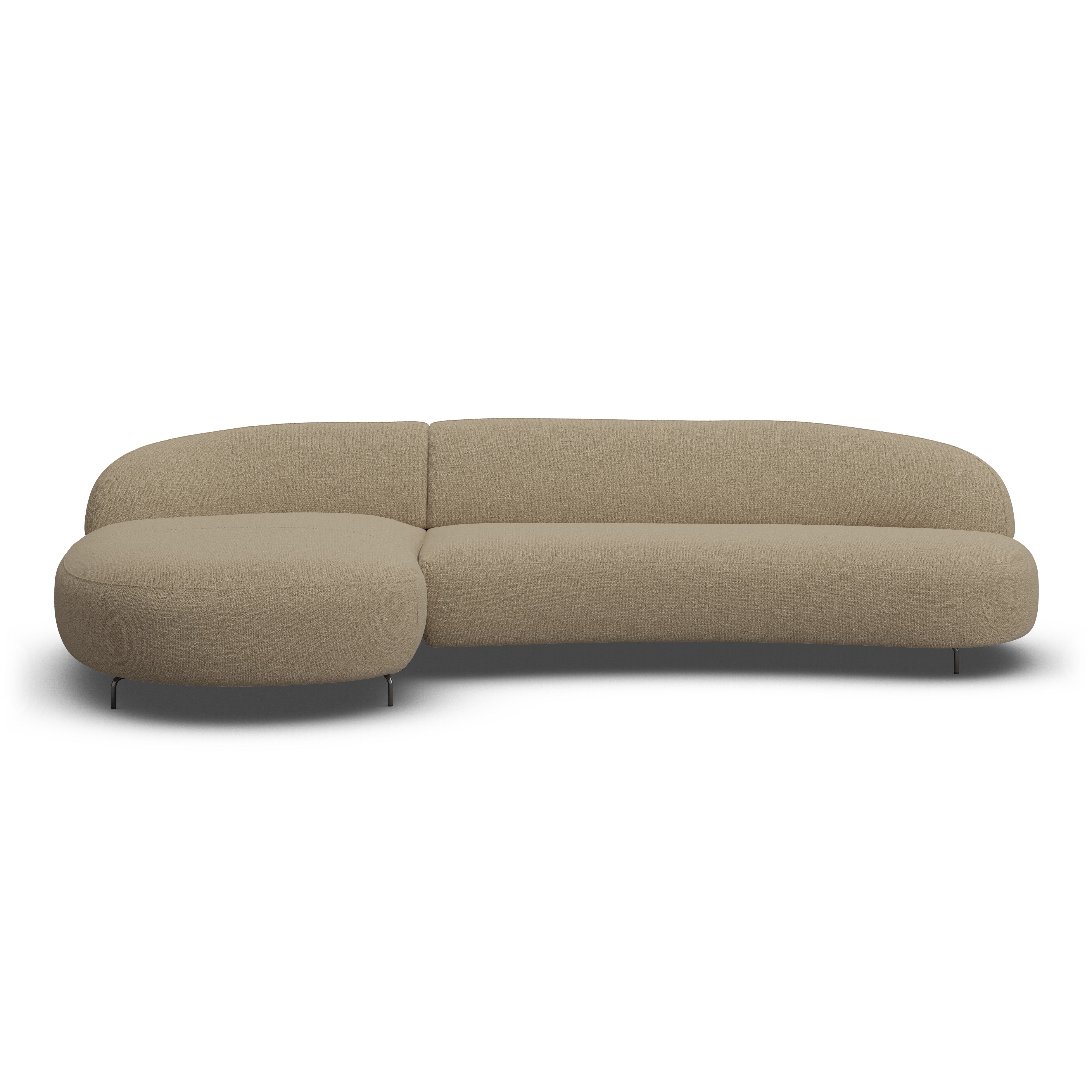 Alva Taupe Curved Left Hand Facing Chaise End Sofa Sofa