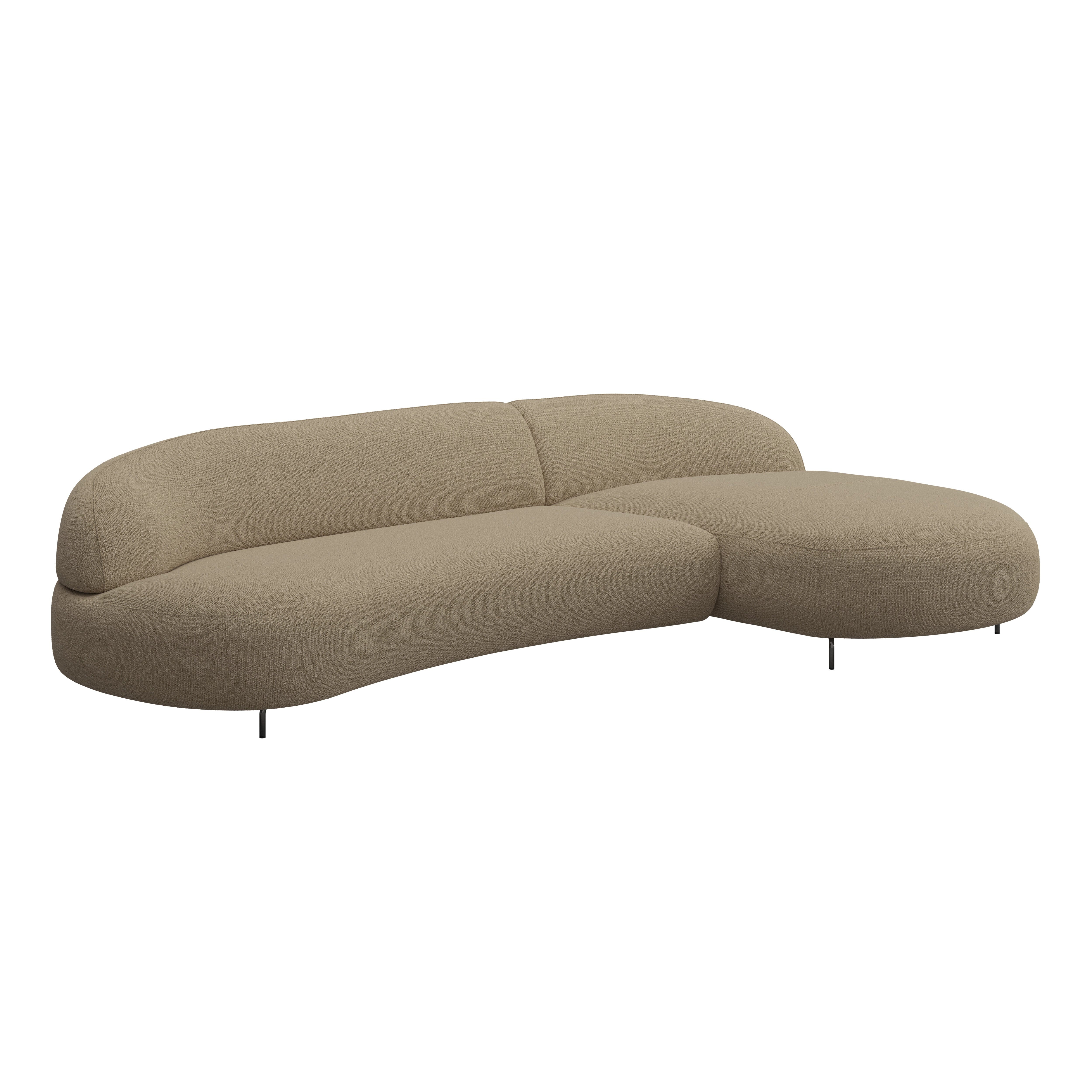 Alva Taupe Curved Right Hand Facing Chaise End Sofa Sofa