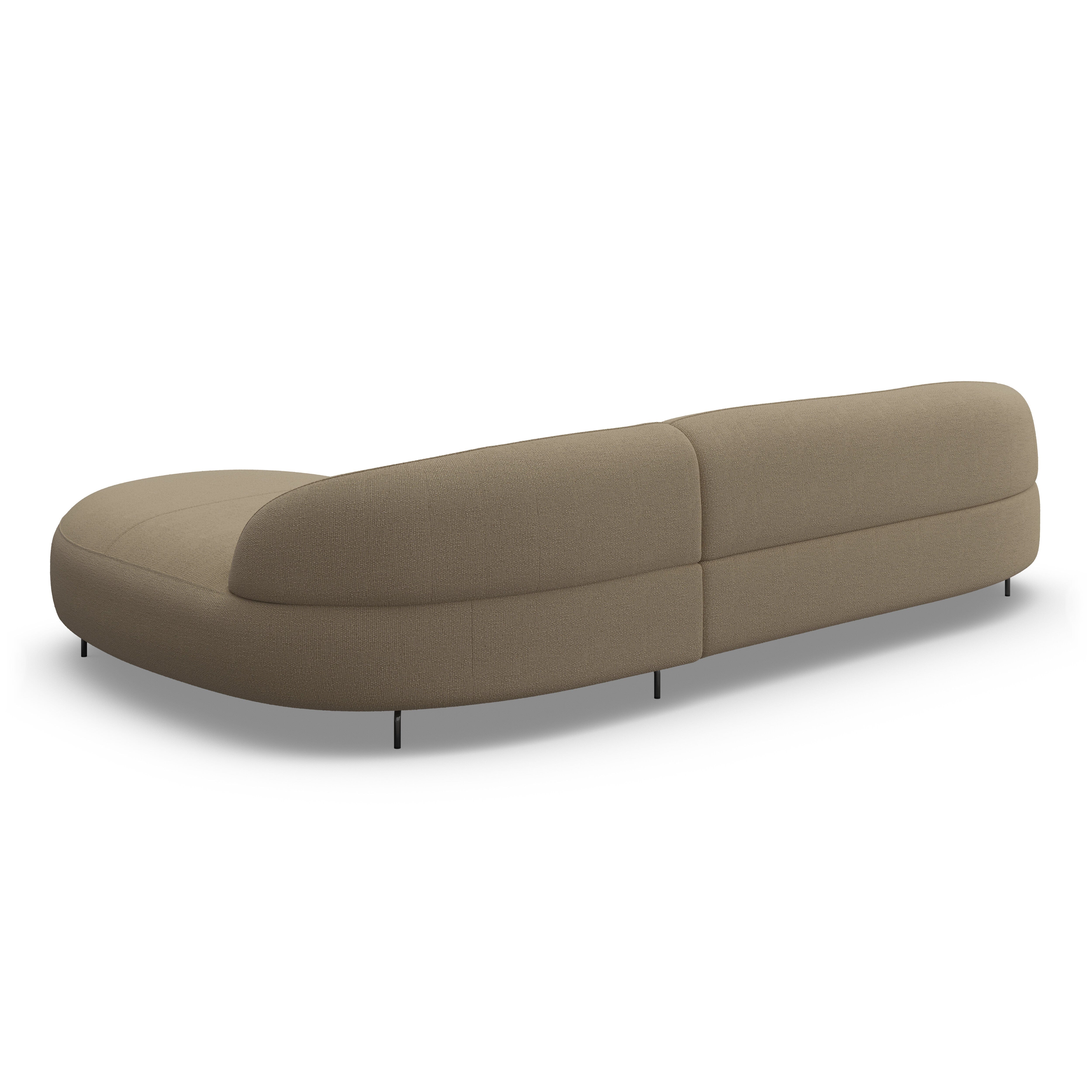 Alva Taupe Curved Right Hand Facing Chaise End Sofa Sofa