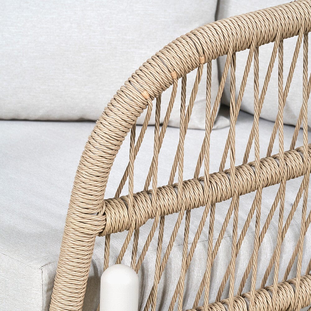 Amalfi Outdoor Cream & Natural Rope Weave 2 Seater Sofa Outdoor