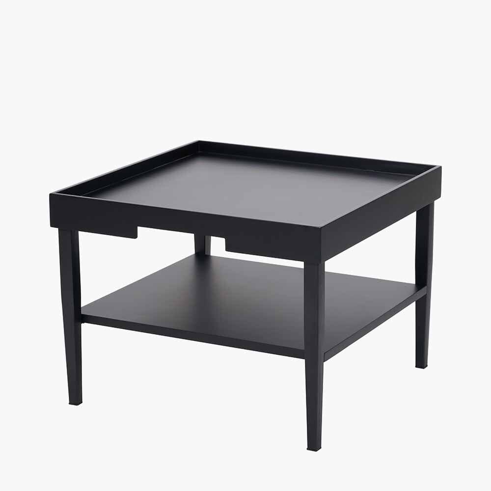 Amiya Black Wood Veneer Square Coffee Table Furniture