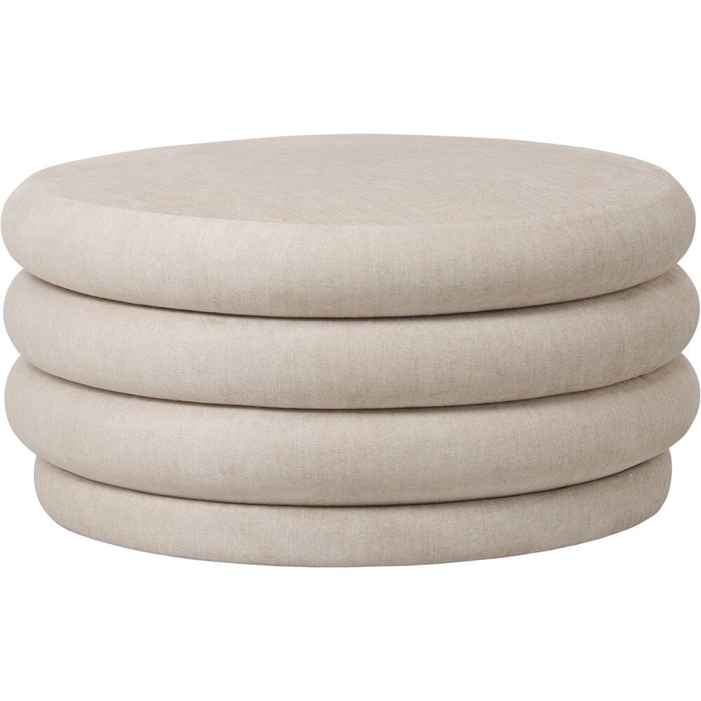 Amreli Curved Cream Large Storage Ottoman Footstool Furniture